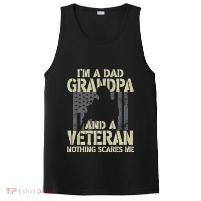 Im A Dad Grandpa And Veteran Fathers Day Funny Military Gift PosiCharge Competitor Tank