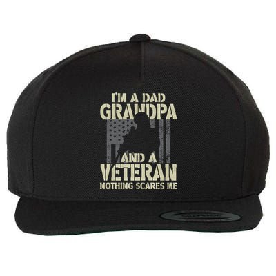 Im A Dad Grandpa And Veteran Fathers Day Funny Military Gift Wool Snapback Cap