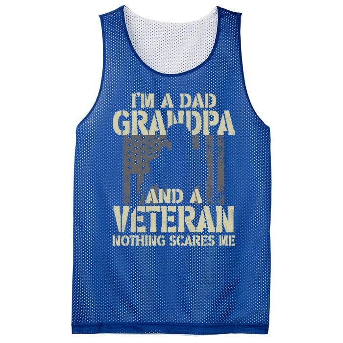 Im A Dad Grandpa And Veteran Fathers Day Funny Military Gift Mesh Reversible Basketball Jersey Tank