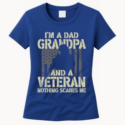 Im A Dad Grandpa And Veteran Fathers Day Funny Military Gift Womens T-Shirt