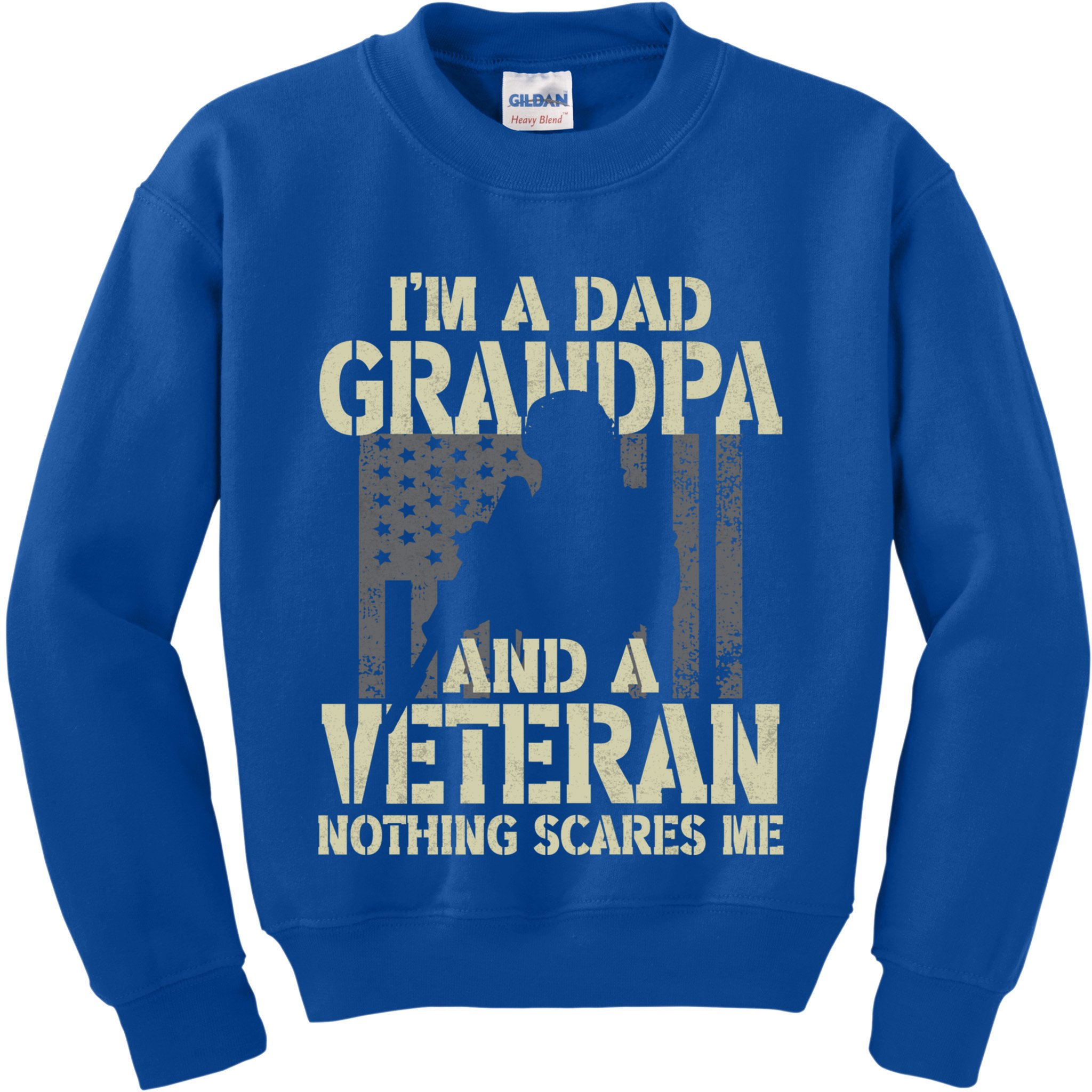 Im A Dad Grandpa And Veteran Fathers Day Funny Military Gift Kids Sweatshirt