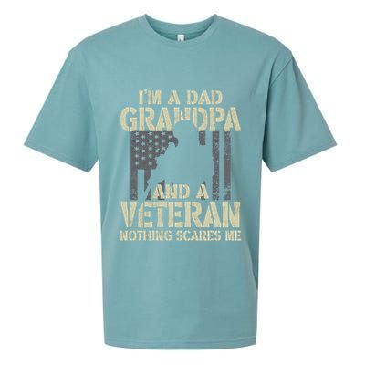 Im A Dad Grandpa And Veteran Fathers Day Funny Military Gift Sueded Cloud Jersey T-Shirt
