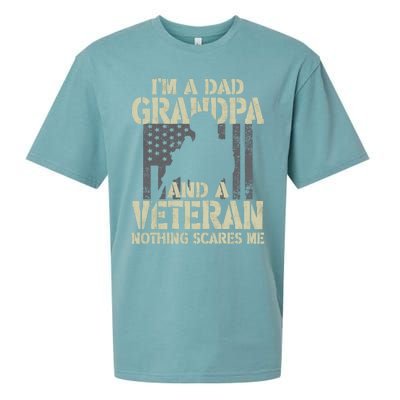 Im A Dad Grandpa And Veteran Fathers Day Funny Military Gift Sueded Cloud Jersey T-Shirt