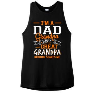 I'm A Dad Grandpa Great Nothing Scares Me Fathers Day Gift Ladies PosiCharge Tri-Blend Wicking Tank