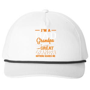 I'm A Dad Grandpa Great Nothing Scares Me Fathers Day Gift Snapback Five-Panel Rope Hat