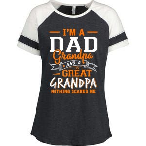 I'm A Dad Grandpa Great Nothing Scares Me Fathers Day Gift Enza Ladies Jersey Colorblock Tee