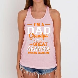 I'm A Dad Grandpa Great Nothing Scares Me Fathers Day Gift Women's Knotted Racerback Tank