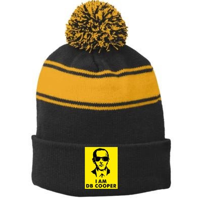 I Am D. B. Cooper Robber Thief Parachute Funny Stripe Pom Pom Beanie