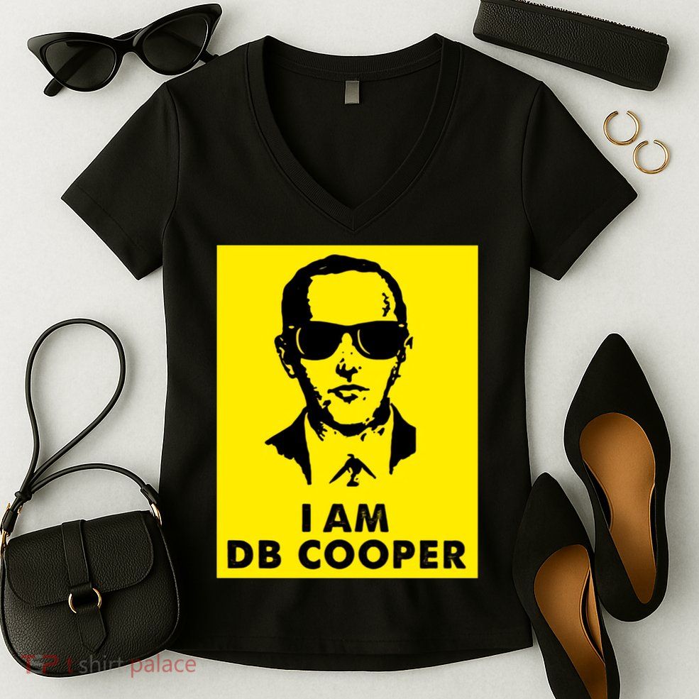 I Am D. B. Cooper Robber Thief Parachute Funny Women's V-Neck T-Shirt