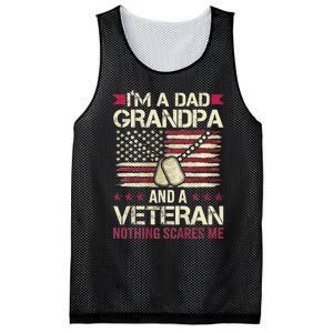 IM A Dad Grandpa And A Veteran Nothing Scares Me Mesh Reversible Basketball Jersey Tank