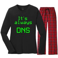 It's Always DNS Women's Long Sleeve Flannel Pajama Set 