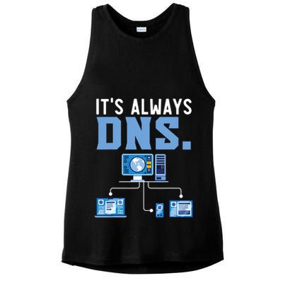 It's Always Dns Information Technology Tech Support Ladies PosiCharge Tri-Blend Wicking Tank