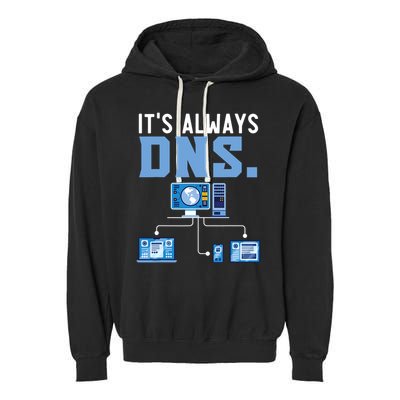 It's Always Dns Information Technology Tech Support Garment-Dyed Fleece Hoodie