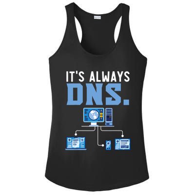 It's Always Dns Information Technology Tech Support Ladies PosiCharge Competitor Racerback Tank