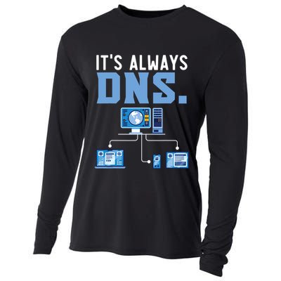 It's Always Dns Information Technology Tech Support Cooling Performance Long Sleeve Crew