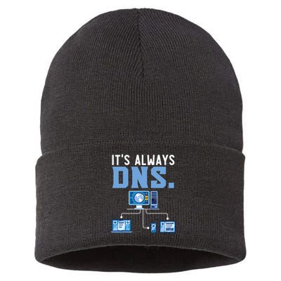 It's Always Dns Information Technology Tech Support Sustainable Knit Beanie