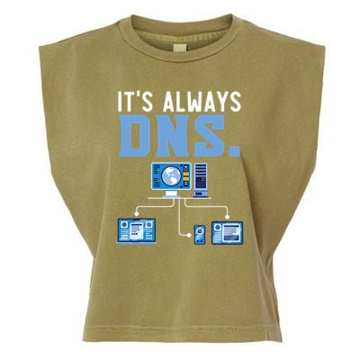 It's Always Dns Information Technology Tech Support Garment-Dyed Women's Muscle Tee
