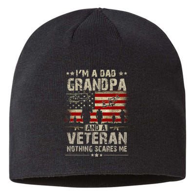 Im A Dad Grandpa And Veteran Fathers Day Papa Grandpa Sustainable Beanie