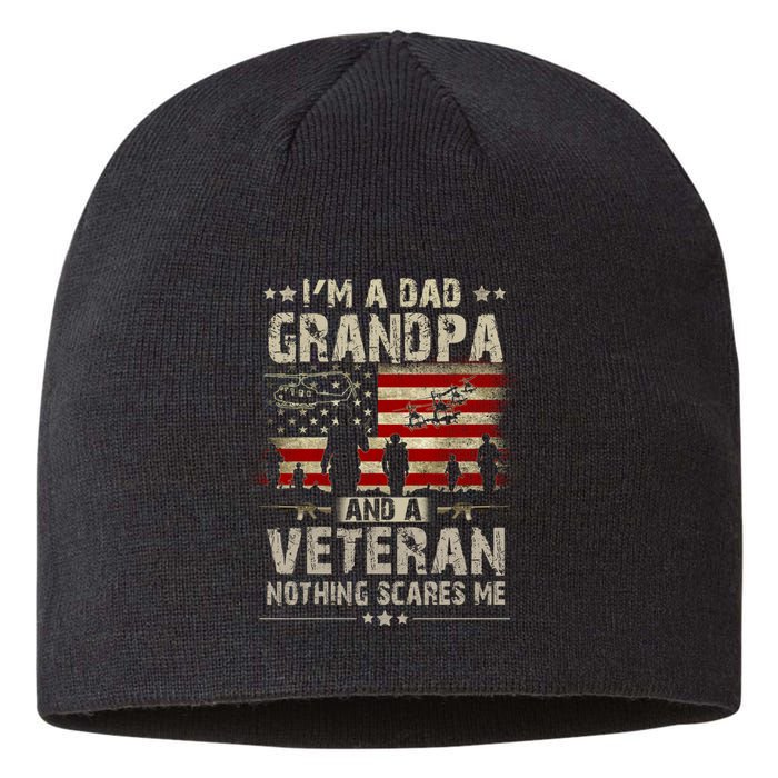 Im A Dad Grandpa And Veteran Fathers Day Papa Grandpa Sustainable Beanie