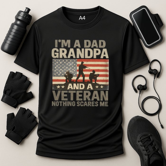 I'm A Dad, Grandpa, and a Veteran – Nothing Scares Me Cooling Performance Crew T-Shirt