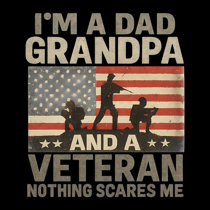 I'm A Dad, Grandpa, and a Veteran – Nothing Scares Me Drawstring Bag