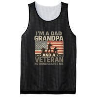 I'm A Dad, Grandpa, and a Veteran – Nothing Scares Me Mesh Reversible Basketball Jersey Tank