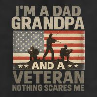 I'm A Dad, Grandpa, and a Veteran – Nothing Scares Me Golf Towel