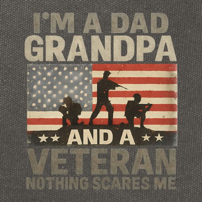 I'm A Dad, Grandpa, and a Veteran – Nothing Scares Me Cotton Canvas Backpack