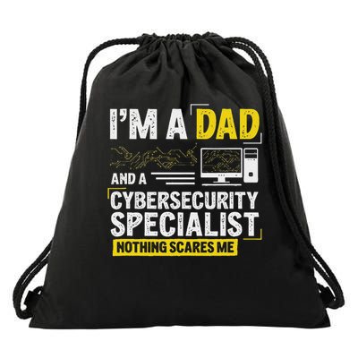 I'm A Dad Funny Cyber Security For Cybersecurity Specialists Drawstring Bag