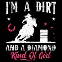 I'm a dirt and a diamond Horse Barrel Racing Barrel Racer 16 in Basic Backpack