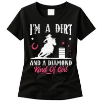 I'm a dirt and a diamond Horse Barrel Racing Barrel Racer Womens T-Shirt