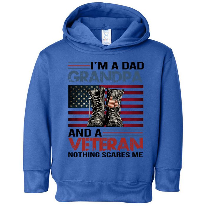 Im A Dad Grandpa And Veteran Fathers Day Papa Grandpa Gift Toddler Hoodie