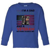 Im A Dad Grandpa And Veteran Fathers Day Papa Grandpa Gift Toddler Long Sleeve Shirt