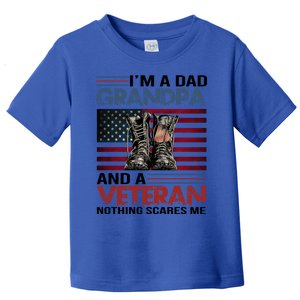 Im A Dad Grandpa And Veteran Fathers Day Papa Grandpa Gift Toddler T-Shirt