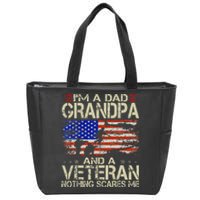 Im A Dad Grandpa And Veteran Fathers Day Papa Grandpa Gifts Zip Tote Bag