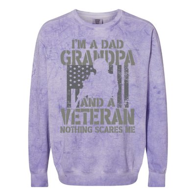 Im A Dad Grandpa And Veteran Themed For Fathers Day Funny Meaningful Gift Colorblast Crewneck Sweatshirt