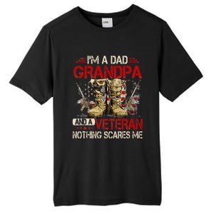 Im A Dad Grandpa And A Veteran American Flag Gists For Dad Tall Fusion ChromaSoft Performance T-Shirt