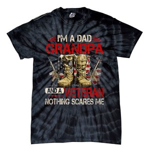 Im A Dad Grandpa And A Veteran American Flag Gists For Dad Tie-Dye T-Shirt