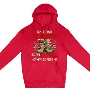 Im A Dad Grandpa And A Veteran American Flag Gists For Dad Premium Pullover Hoodie