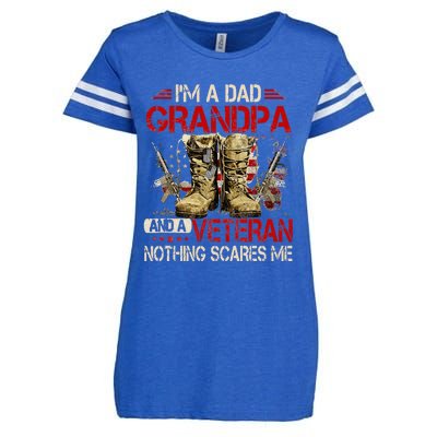 Im A Dad Grandpa And A Veteran American Flag Gists For Dad Enza Ladies Jersey Football T-Shirt