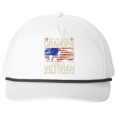 Im A Dad Grandpa And Veteran Fathers Day Papa Grandpa Gifts Snapback Five-Panel Rope Hat