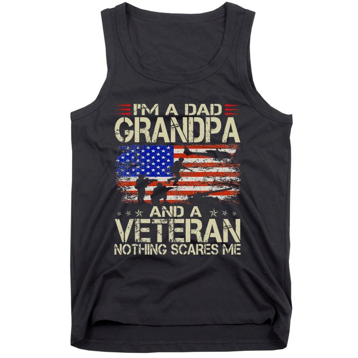 Im A Dad Grandpa And Veteran Fathers Day Papa Grandpa Gifts Tank Top