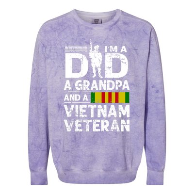 I'm A Dad A Grandpa And A Vietnam Veteran Colorblast Crewneck Sweatshirt