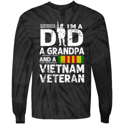 I'm A Dad A Grandpa And A Vietnam Veteran Tie-Dye Long Sleeve Shirt