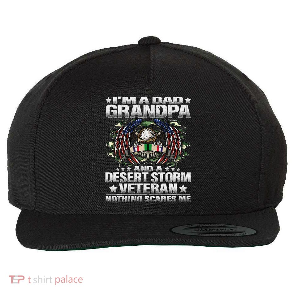 I'm A Dad Grandpa And Desert Storm Veteran Nothing Scares Me Wool Snapback Cap