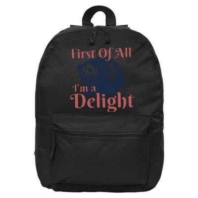 IM A Delight First Of All Vintage Possum 16 in Basic Backpack