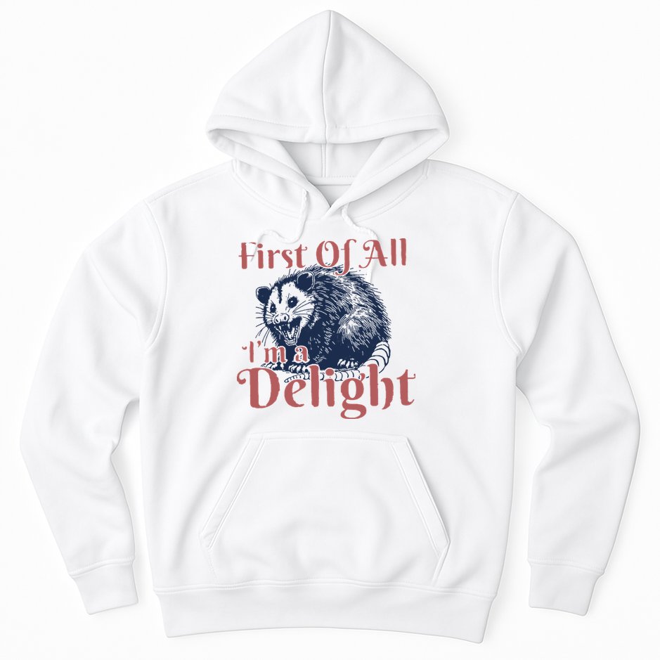 IM A Delight First Of All Vintage Possum Hoodie