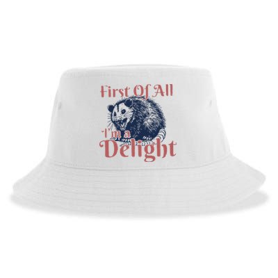 IM A Delight First Of All Vintage Possum Sustainable Bucket Hat