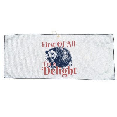 IM A Delight First Of All Vintage Possum Large Microfiber Waffle Golf Towel