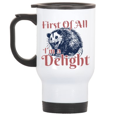 IM A Delight First Of All Vintage Possum Stainless Steel Travel Mug